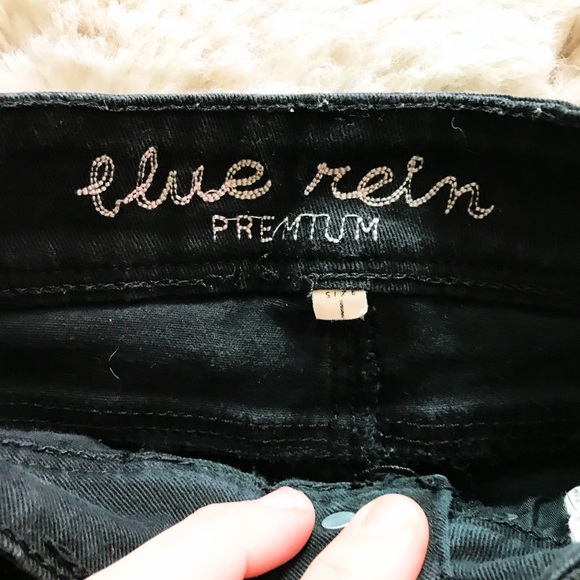 EUC Blue Rein Premium Denim Jeans Size 1 | Washed Distressed Black - Picture 2 of 4